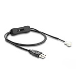DeLock Câble USB 2.0 Type-A mâle vers connecteur 3 broches mâle avec interrupteur - 1 m