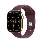 Apple Watch Series 12 GPS + Cellular 46 mm Titane Or brillant Bracelet Sport Bordeaux S/M