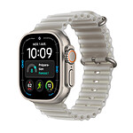 Apple Watch Ultra 4 GPS + Cellular 49 mm Titane naturel Bracelet Océan Gris translucide