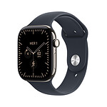 Apple Watch Series 12 GPS + Cellular 46 mm Titane Naturel Bracelet Sport bleu marine M/L