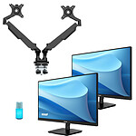 INOVU 27" LED - 2x MBR27 + Support de bureau INOVU LT2 Noir + Kit de nettoyage INOVU KN200 PRO 