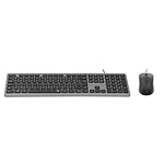 INOVU Pack clavier-souris AW10G (Gris/Noir) + FM 1200 (Noir)