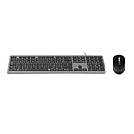 INOVU Pack clavier-souris AW10G (Gris/Noir) + INOVU AT200M (Noir)