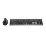 INOVU Pack clavier-souris AW10G (Gris/Noir) + EG200V LEFTY (Noir)