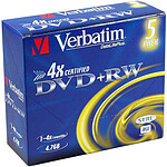 Verbatim DVD+RW 4.7 Go 4x (par 5, boite)