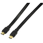 Câble HDMI 1.4 Ethernet Channel mâle/mâle (plat, plaqué or) - (2 mètres)