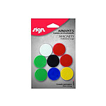 SIGN 8 aimants 'Coloreco' professionnels ronds ø30 mm coloris assortis