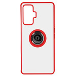 Avizar Coque pour Xiaomi Poco F4 GT Bi-matière Bague Métallique Support Vidéo  rouge