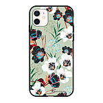 LaCoqueFrançaise Coque iPhone 12 Mini Silicone Liquide Douce Fleurs vert d'eau
