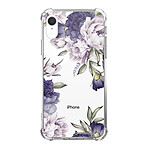LaCoqueFrançaise Coque iPhone Xr anti-choc souple angles renforcés transparente Motif Pivoines Violettes