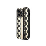 Karl Lagerfeld Coque pour Apple iPhone 14 Pro Max PU Monogram Stripe Noir