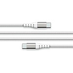 Force Power Câble Renforcé USB C/USB C 3m - 3A Blanc