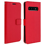 Avizar Etui folio Rouge Éco-cuir pour Samsung Galaxy S10 Plus