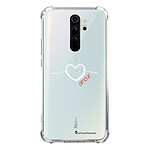 LaCoqueFrançaise Coque Xiaomi Redmi Note 8 Pro anti-choc souple angles renforcés transparente Motif Coeur Blanc Amour