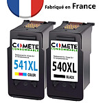 COMETE - 540XL - 2 cartouches compatibles CANON 540XL/541XL - Noir et Couleur - Marque française