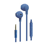 Muvit Écouteurs Jack California Câble Plat avec Micro et Boutons de Contrôle de Volume Bleu