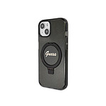 Guess Coque Magsafe pour Apple iPhone 15 TPU Ring Stand Noir