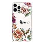 LaCoqueFrançaise Coque iPhone 12/12 Pro 360 intégrale transparente Motif Amour en fleurs Tendance