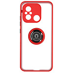 Avizar Coque pour Xiaomi Redmi 12C Bi-matière Bague Métallique Support Vidéo  rouge