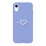 LaCoqueFrançaise Coque iPhone Xr Silicone Liquide Douce lilas Coeur Blanc Amour
