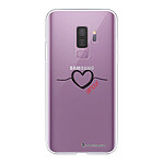 LaCoqueFrançaise Coque Samsung Galaxy S9 Plus 360 intégrale transparente Motif Coeur Noir Amour Tendance