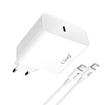 LinQ Chargeur Secteur 2 Ports USB + USB-C Puissance 65W Compact  blanc