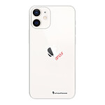 LaCoqueFrançaise Coque iPhone 12 mini silicone transparente Motif Coeur Blanc Amour ultra resistant