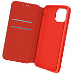 Avizar Housse Folio iPhone 12 Mini Portefeuille Fonction Support Vidéo rouge