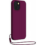 BigBen Connected Coque pour iPhone 14 en Silicone avec dragonne assortie Violet