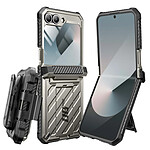 Supcase Coque Intégrale pour Samsung Galaxy Z Flip 6 Antichoc Béquille Support Gris