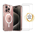 Evetane Coque iPhone 16 Pro transparente Motif Compatible Magsafe + 2 Vitres Protection ecran