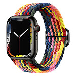 Avizar Bracelet pour Apple Watch 41mm et 40mm et 38 mm Nylon Tressé Ajustable par Boucle Métallique  multicolore