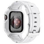 Avizar Bracelet pour Apple Watch Ultra 49mm Silicone Bumper Ajustable  Blanc