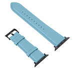 Avizar Bracelet pour Apple Watch 41mm / 40mm et 38 mm Finition Texturé  Bleu Clair