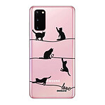 Evetane Coque Samsung Galaxy S20 360 intégrale transparente Motif Chat Lignes Tendance