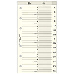 EXACOMPTA Recharge accessoire Exatime 17 pocket répertoire alphabétique indexé 16 feuillets 170x92 mm