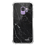 Evetane Coque Samsung Galaxy S9 anti-choc souple angles renforcés transparente Motif Marbre noir