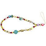 Avizar Bracelet pour Téléphone 30cm Perles Multicolore, Croix, Coeur, Perle Nacrée + Dragonne