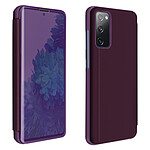 Avizar Housse Galaxy S20 FE Clapet translucide Design Miroir Support Vidéo violet