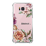 LaCoqueFrançaise Coque Samsung Galaxy S8 Plus Silicone antichocs Solides coins renforcés  transparente Motif Amour en fleurs