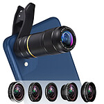 Avizar Kit Objectif Universel Smartphone Téléobjectif, Fisheye Grand Angle Macro CPL