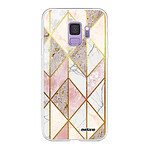 Evetane Coque Samsung Galaxy S9 360 intégrale transparente Motif Marbre Rose Losange Tendance