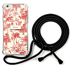 LaCoqueFrançaise Coque cordon iPhone 6/6S noir Dessin Botanic Amour