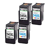 COMETE - 545XL/546XL - Pack de 4 Cartouches d'encre Compatibles avec Canon - Noir/Couleur - Marque française