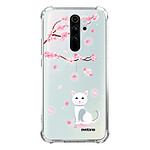 Evetane Coque Xiaomi Redmi Note 8 Pro anti-choc souple angles renforcés transparente Motif Chat et Fleurs