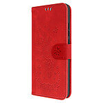 Avizar Étui Portefeuille pour Xiaomi Redmi 12C, Simili Cuir Motif Papillon Floral Rouge