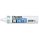 Pentel Marqueur permanent blanc x100W Pointe biseautée 3-6 mm