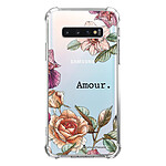 LaCoqueFrançaise Coque Samsung Galaxy S10 anti-choc souple angles renforcés transparente Motif Amour en fleurs