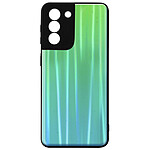Avizar Coque Samsung Galaxy S21 Bi-matière Holographique Brillant Fine Légère Vert
