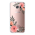 Evetane Coque Samsung Galaxy S7 Edge 360 intégrale transparente Motif Fleurs roses Tendance